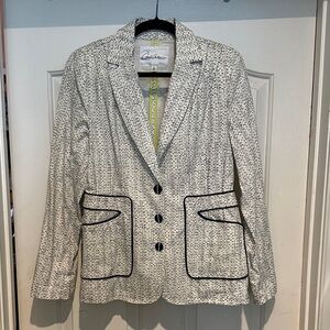 CAbi Black and White Patterned Blazer